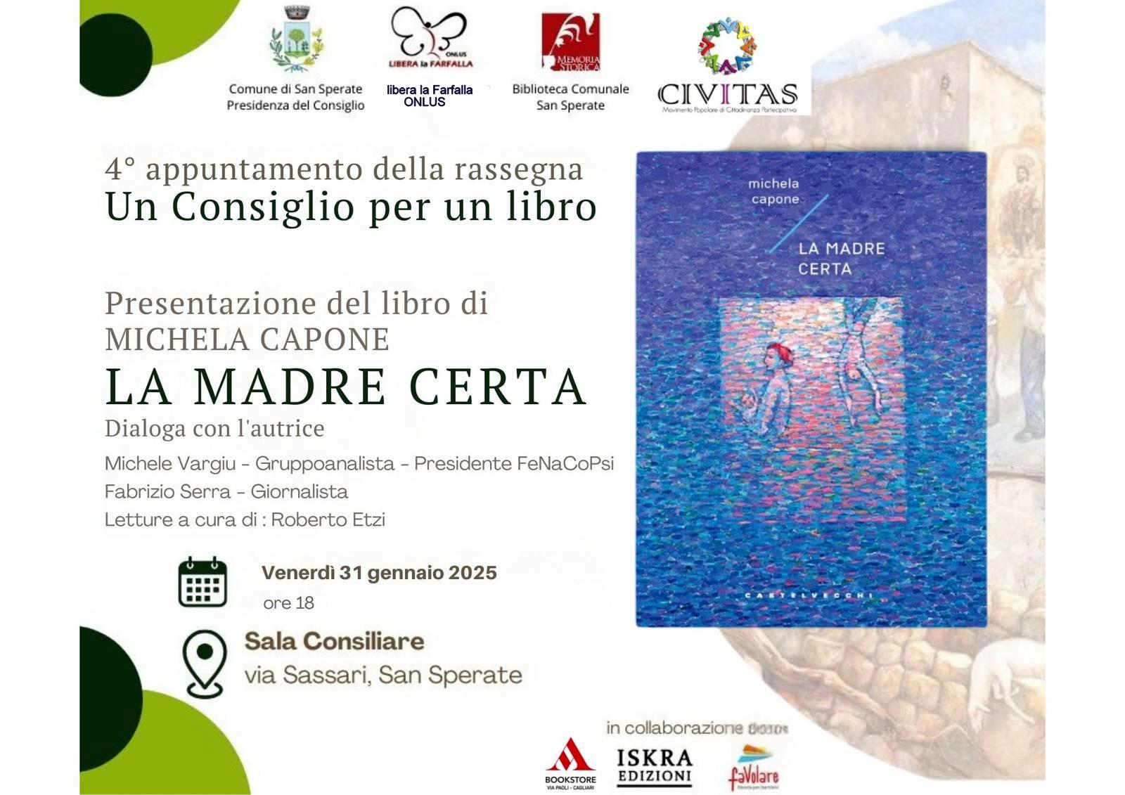 Presentazione del libro “La Madre Certa” di Michela Capone